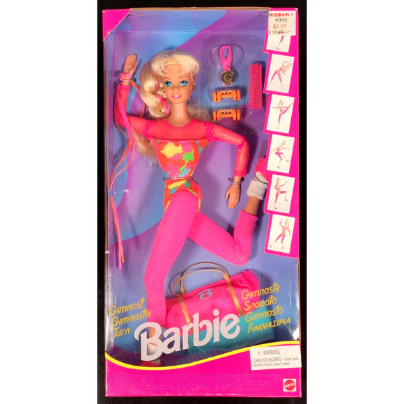 Rare Vintage 1993 Mattel Gymnast Barbie Doll 11921 Poseable New In Box